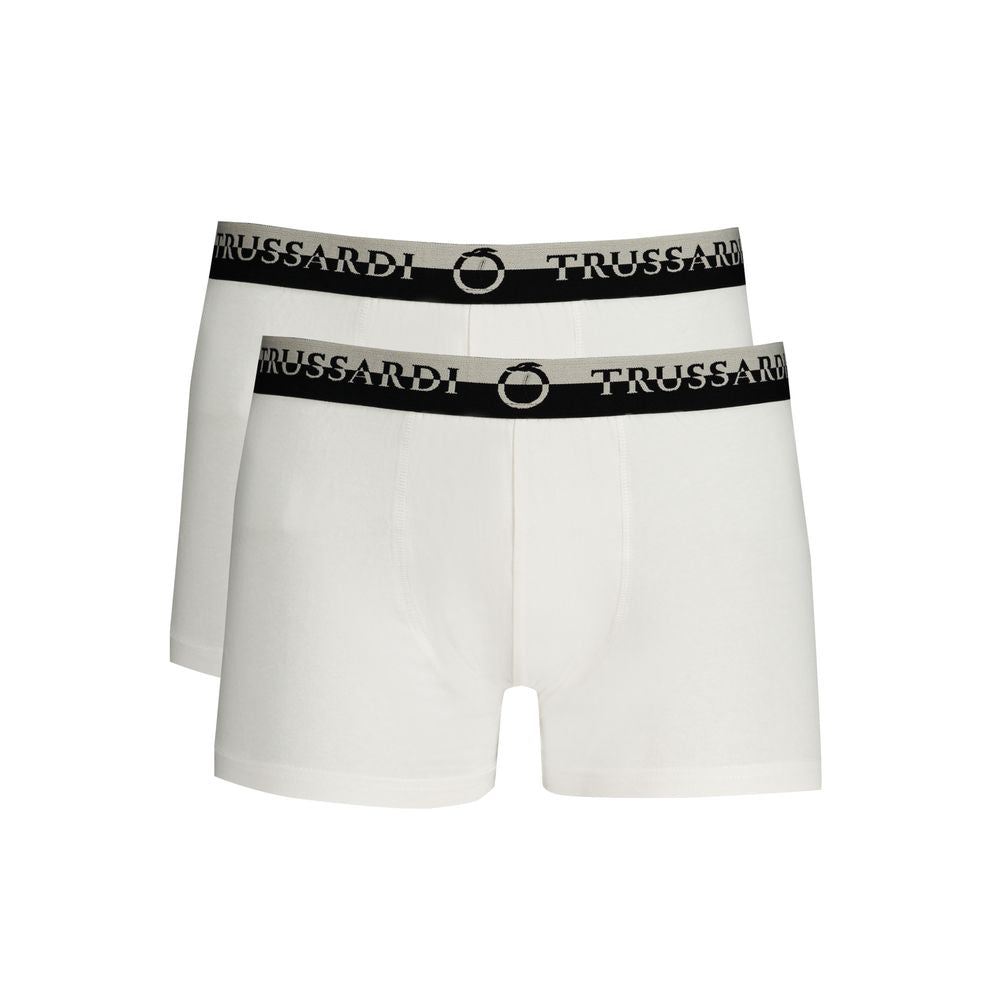 Trussardi White Cotton Underwear Trussardi Light Gray