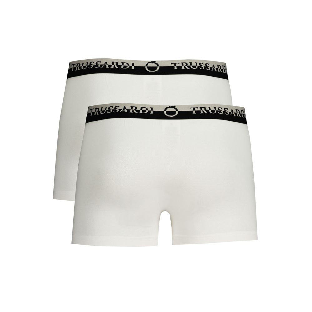 Trussardi White Cotton Underwear Trussardi Light Gray