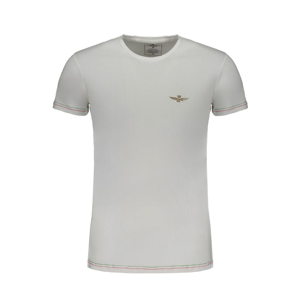 Aeronautica Militare White Cotton T-Shirt Aeronautica Militare Gray