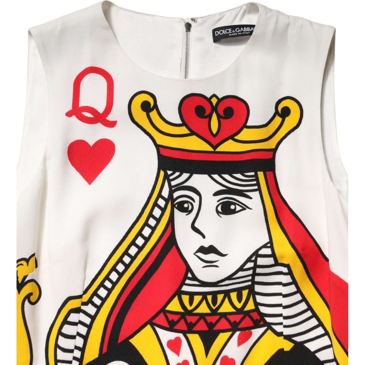 Dolce & Gabbana White Queen Of Hearts Sleeveless Maxi Dress