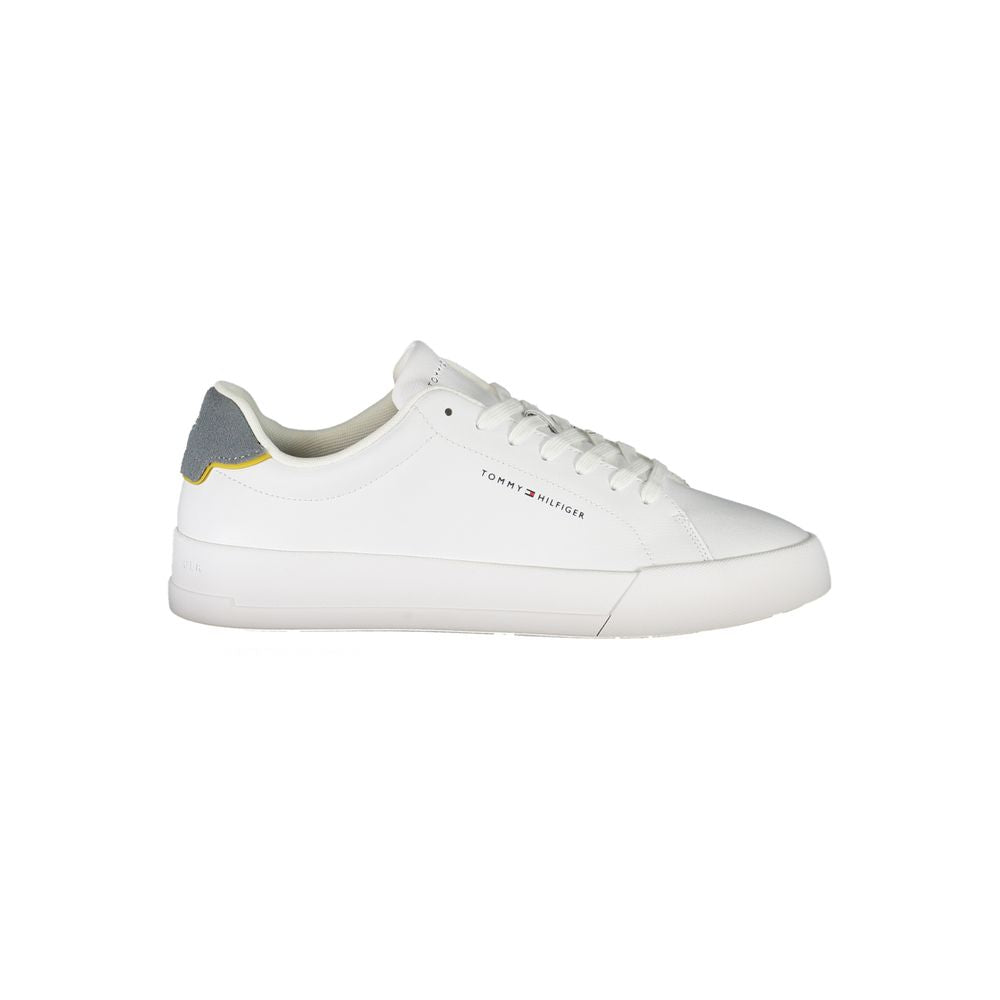 Tommy Hilfiger White Leather Men Sneaker Tommy Hilfiger Lavender