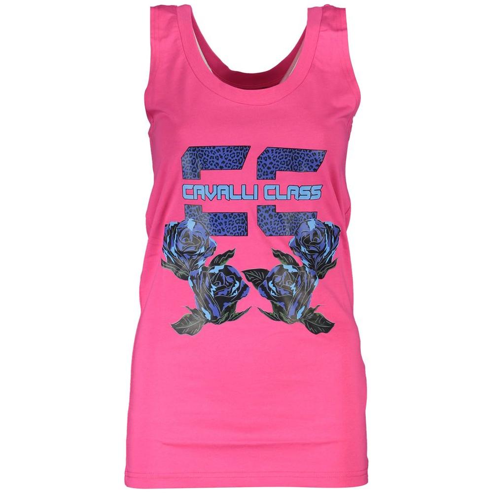 Cavalli Class Pink Cotton Women Tank Top