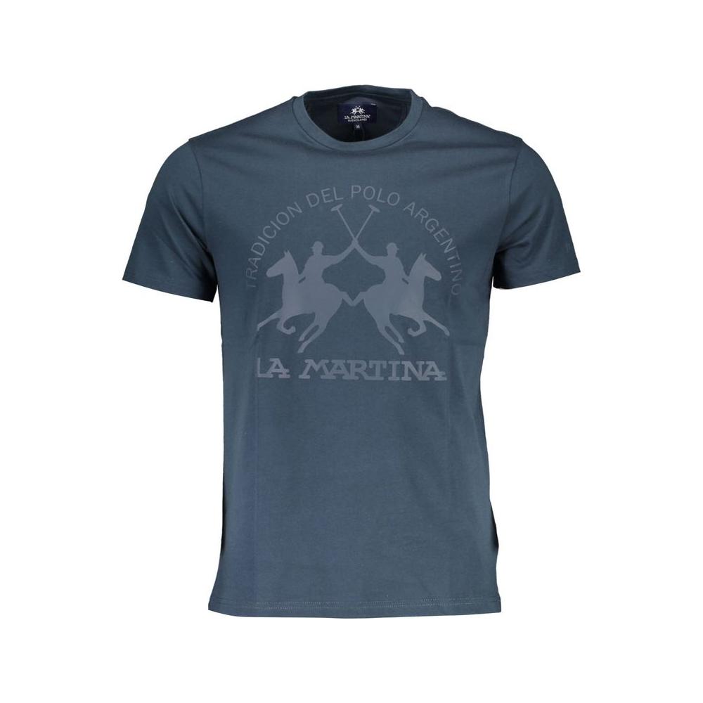 La Martina Blue Cotton Men T-Shirt