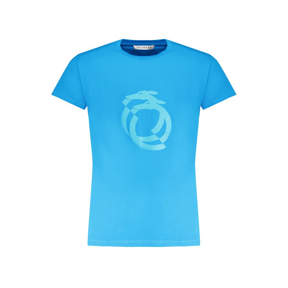 Trussardi Light Blue Cotton Men T-Shirt