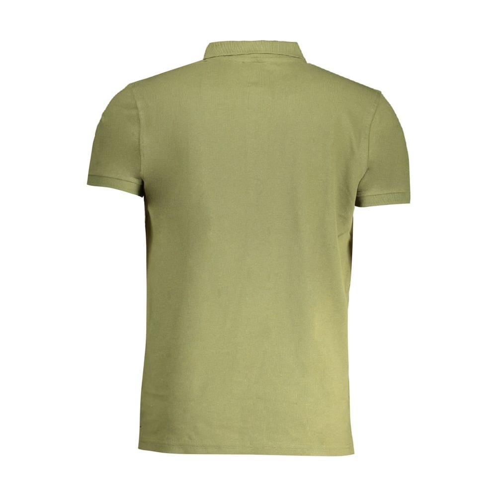 Cavalli Class Green Cotton Polo Shirt