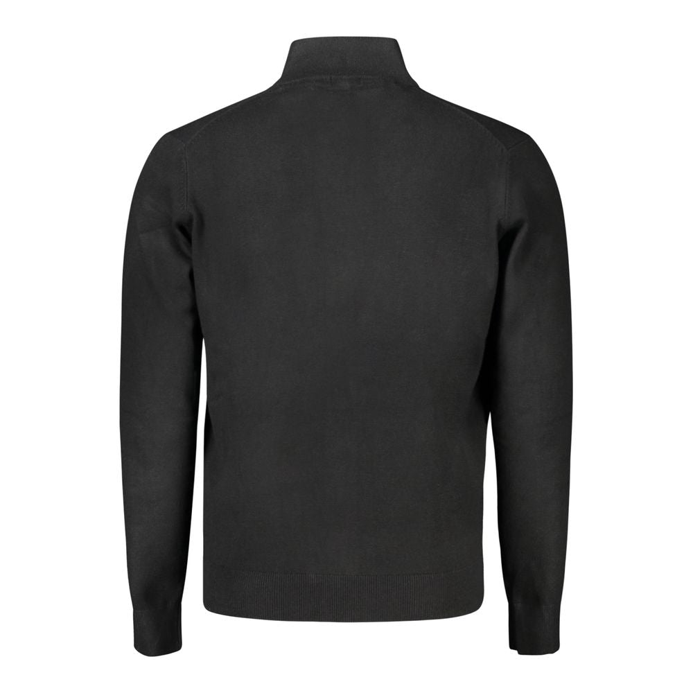 Back view of Norway 1963 Black Polyamide Men’s Cardigan showcasing sleek design and quality craftsmanship.
