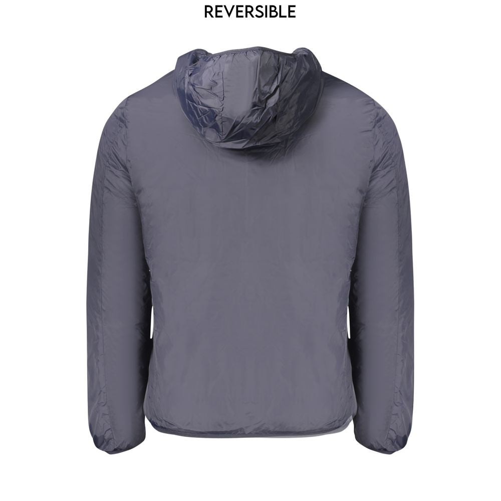 Reversible gray side of Norway 1963 black polyamide men's jacket with hood, designed for style and comfort.