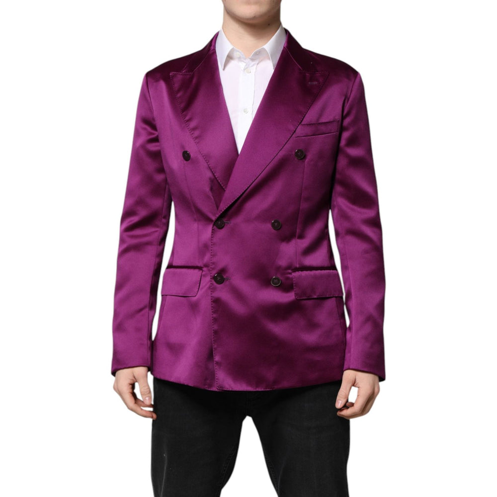 Dolce & Gabbana Purple Double Breasted Men Suit Coat Blazer KOS2313-48