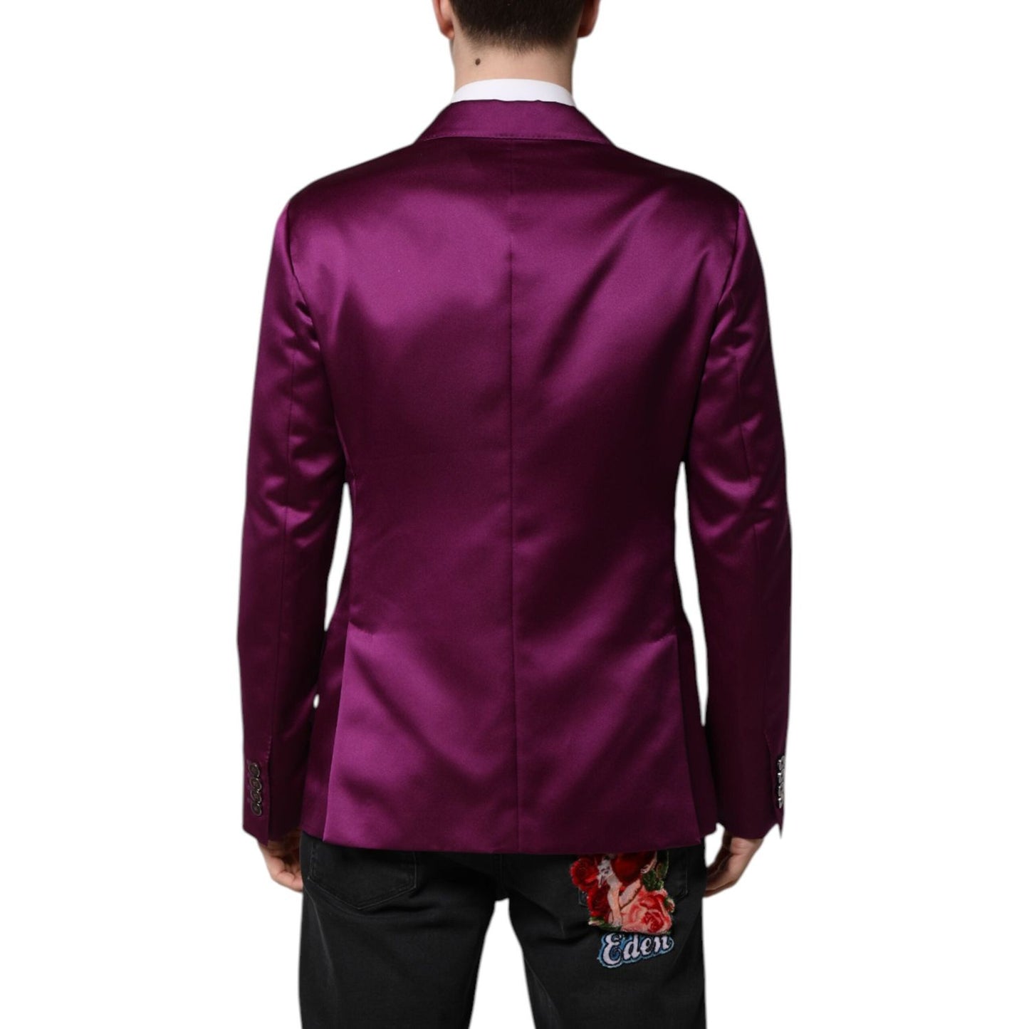 Dolce & Gabbana Purple Double Breasted Men Suit Coat Blazer KOS2313-48