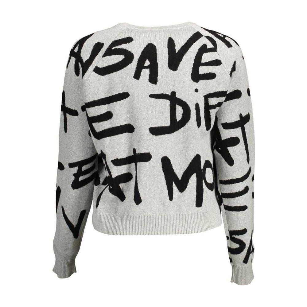 Desigual Gray Cotton Women Sweater