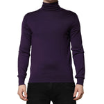 Dolce & Gabbana Purple Cashmere Turtleneck Pullover Sweater TSH90480-48