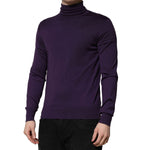 Dolce & Gabbana Purple Cashmere Turtleneck Pullover Sweater TSH90480-48