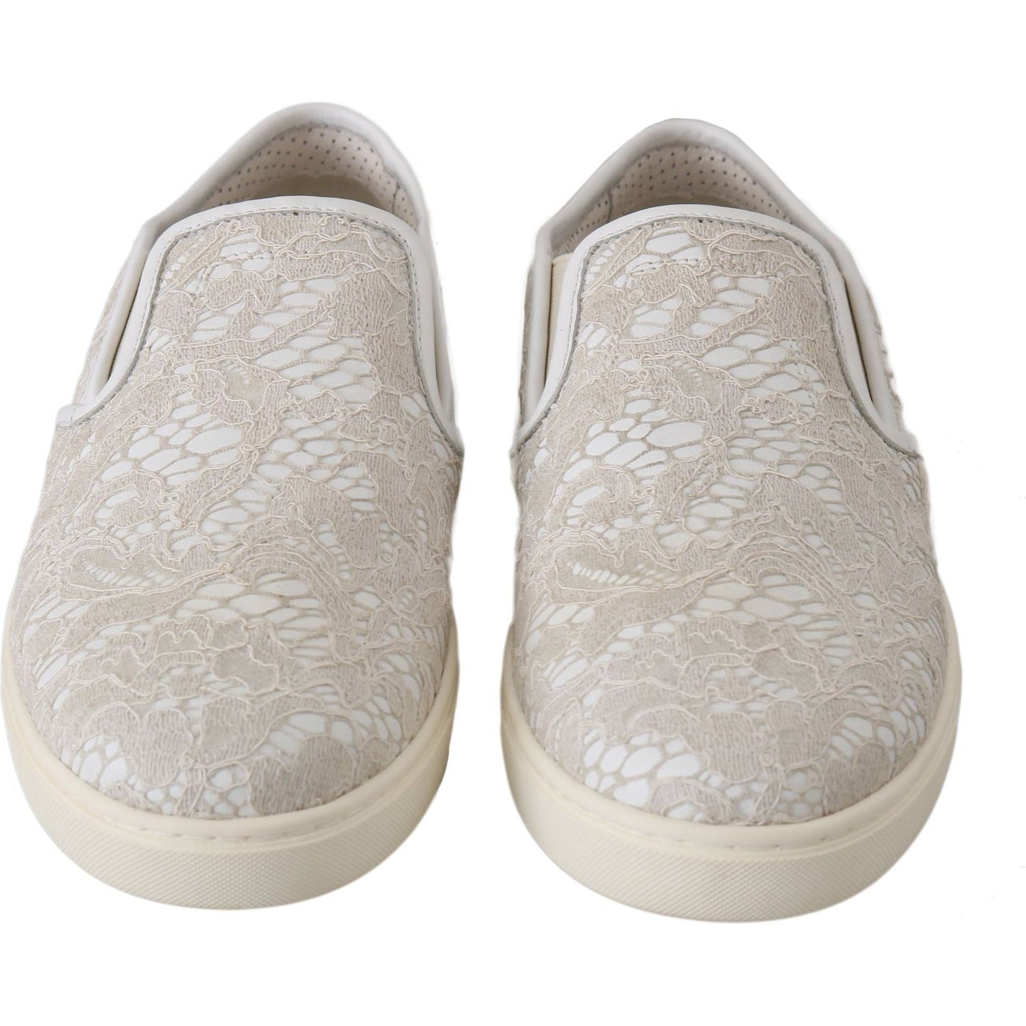 Dolce & Gabbana Elegant Off White Loafers for Ladies WOMAN SNEAKERS Dolce & Gabbana Gray