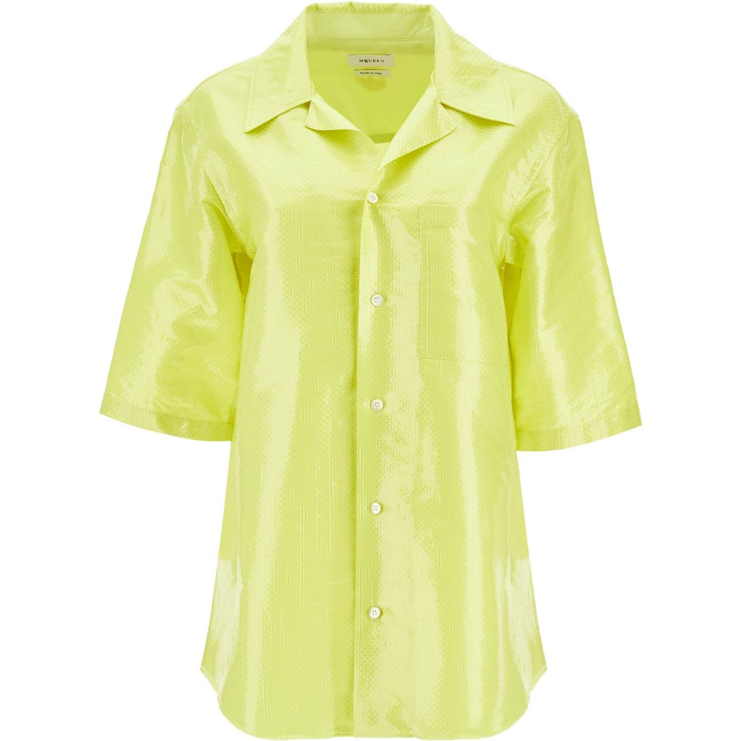 Alexander Mcqueen short-sleeved canvas tarp shirt. Shirts Alexander Mcqueen Khaki