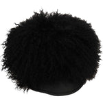 Dolce & Gabbana Black Tibet Lamb Fur Leather Gatsby Hat HAT70216-56