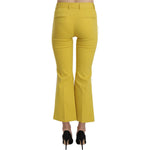 Dolce & Gabbana Yellow Flared Bootcut Capri Cotton Pants PAN61191-36