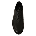 Dolce & Gabbana Black Lace Up Leather Men Formal Derby Shoes