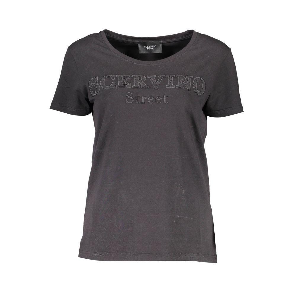 Scervino Street Black Cotton Tops & T-Shirt SC-6505-XS