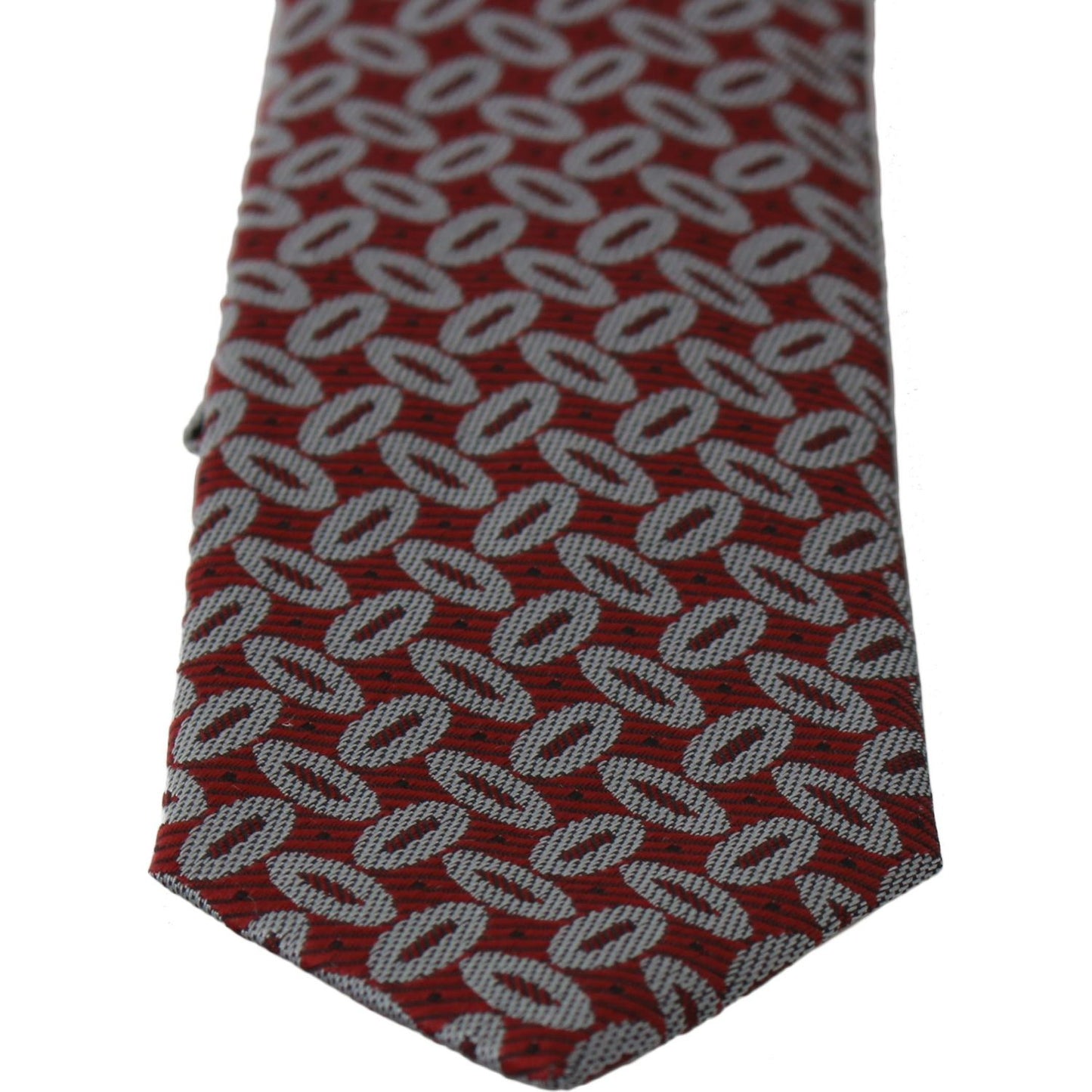 Dolce & Gabbana Elegant Red Printed Silk Neck Tie Necktie Dolce & Gabbana Dark Slate Gray