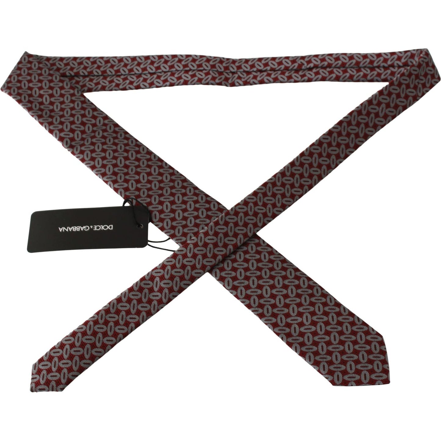 Dolce & Gabbana Elegant Red Printed Silk Neck Tie Necktie Dolce & Gabbana Dark Slate Gray