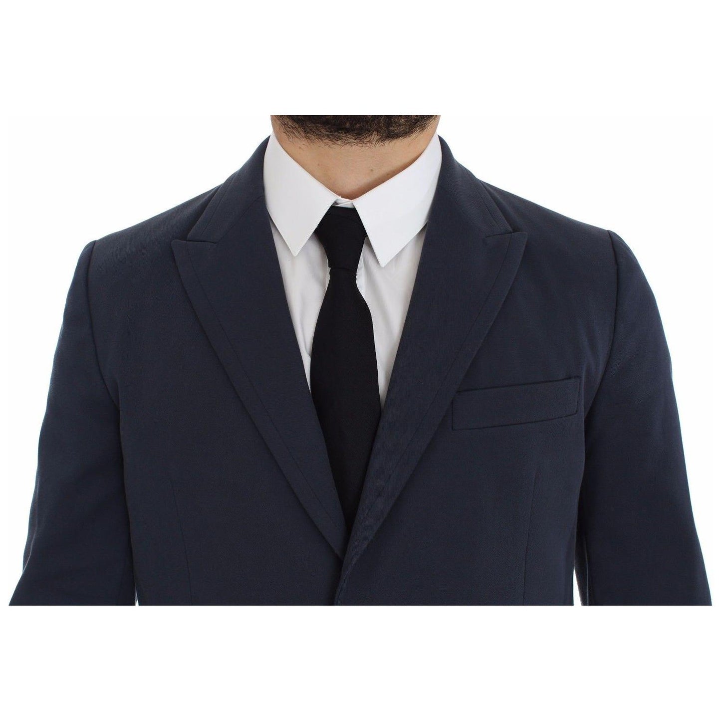 Dolce & Gabbana Elegant Blue Cotton Stretch Blazer Jacket Dolce & Gabbana Dark Slate Gray