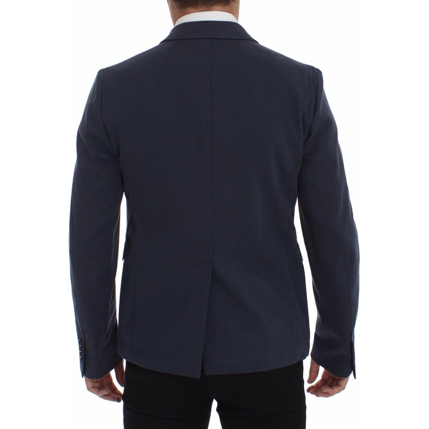 Dolce & Gabbana Elegant Blue Cotton Stretch Blazer Jacket Dolce & Gabbana Dark Slate Gray