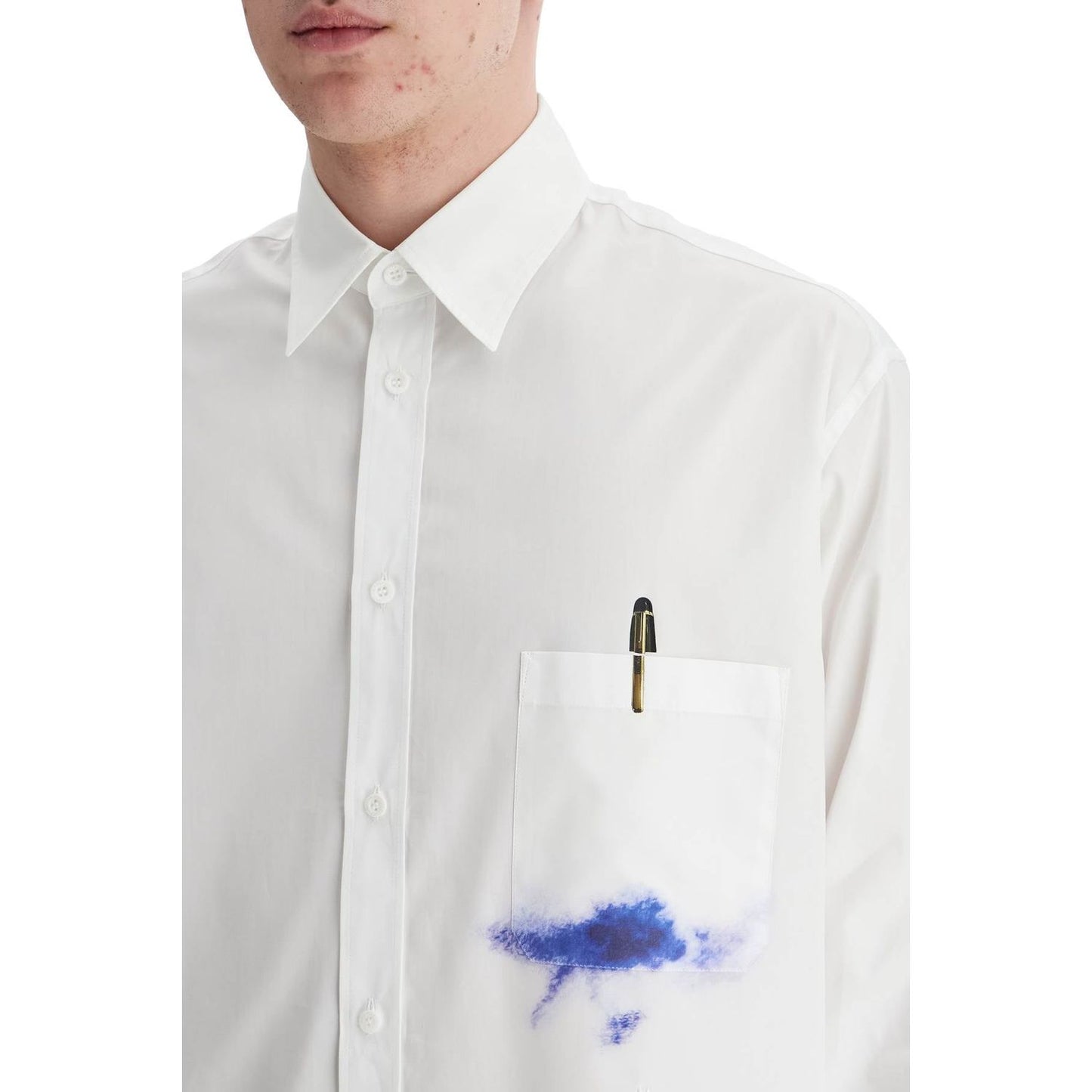 Moschino printed pocket shirt with button Shirts Moschino Light Gray
