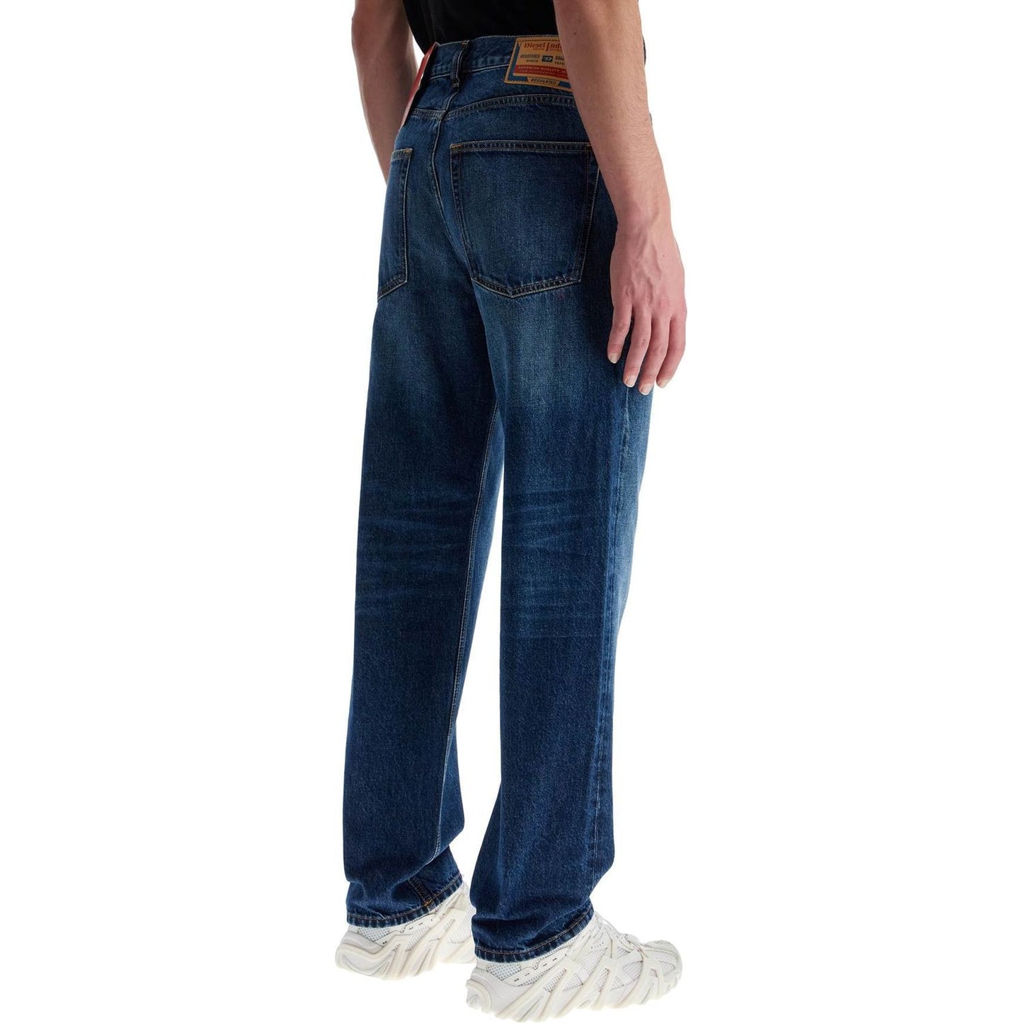 Diesel blue denim straight leg cotton jeans with contrast stitching Jeans Diesel Dark Slate Gray