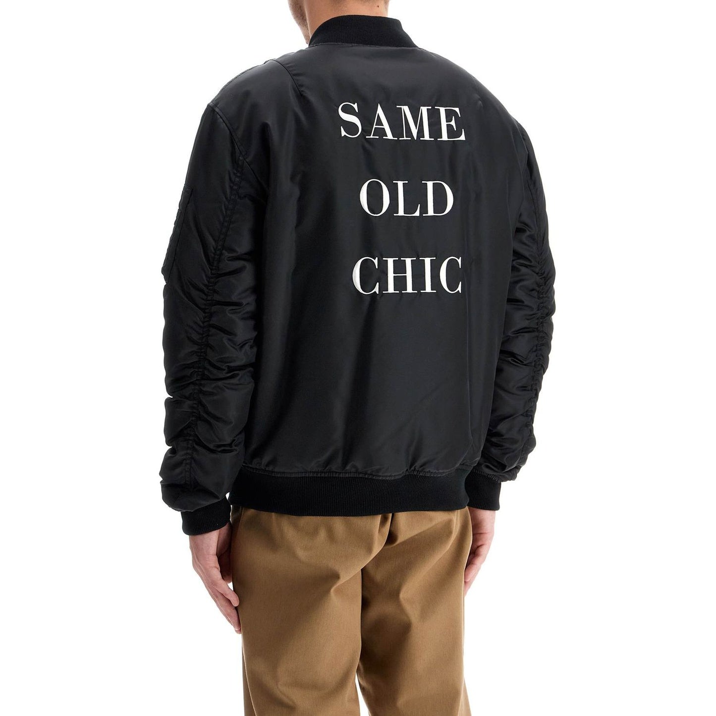 Moschino "bomber jacket with time Jackets Moschino Dark Slate Gray
