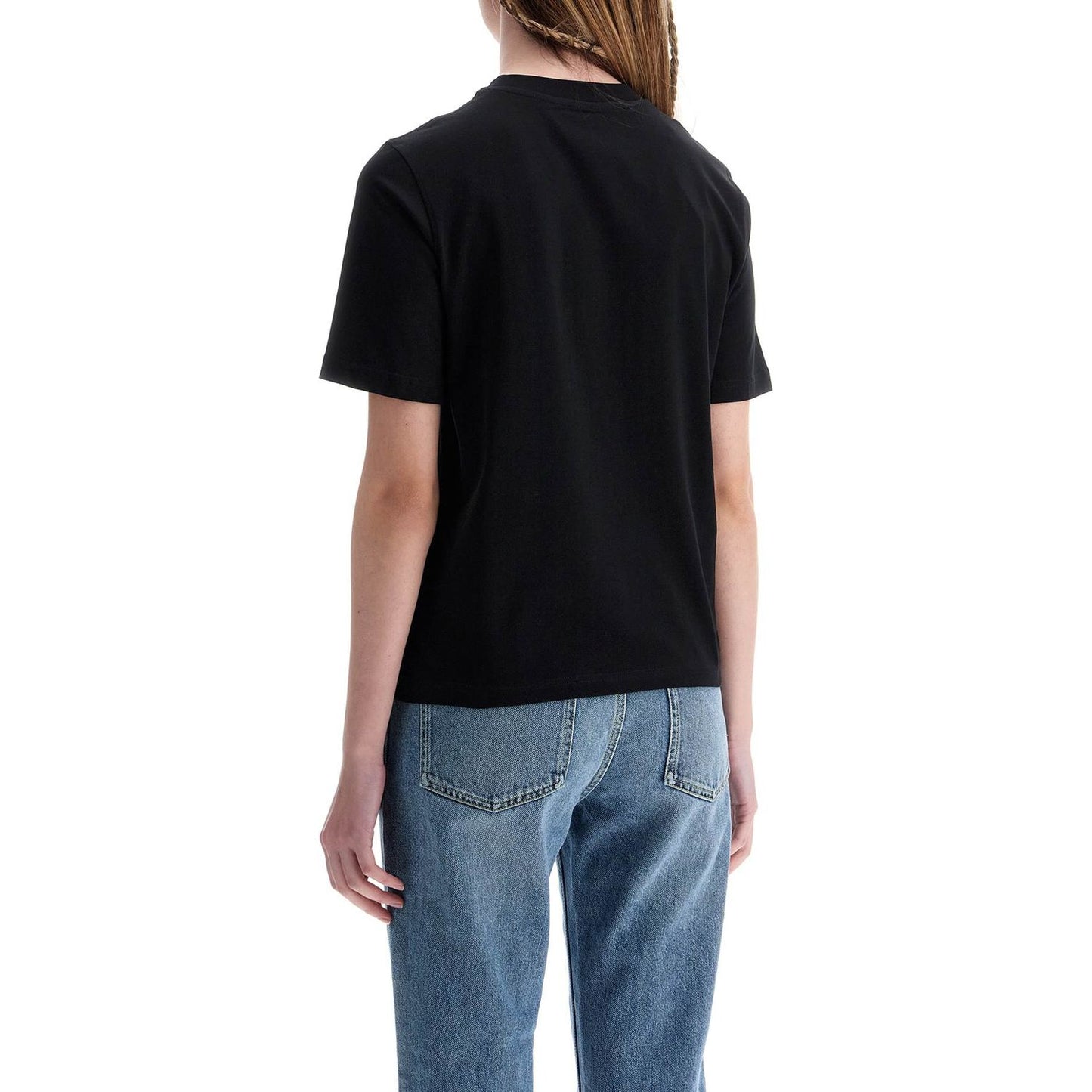 Moschino black cotton t-shirt with fried egg print Topwear Moschino Rosy Brown