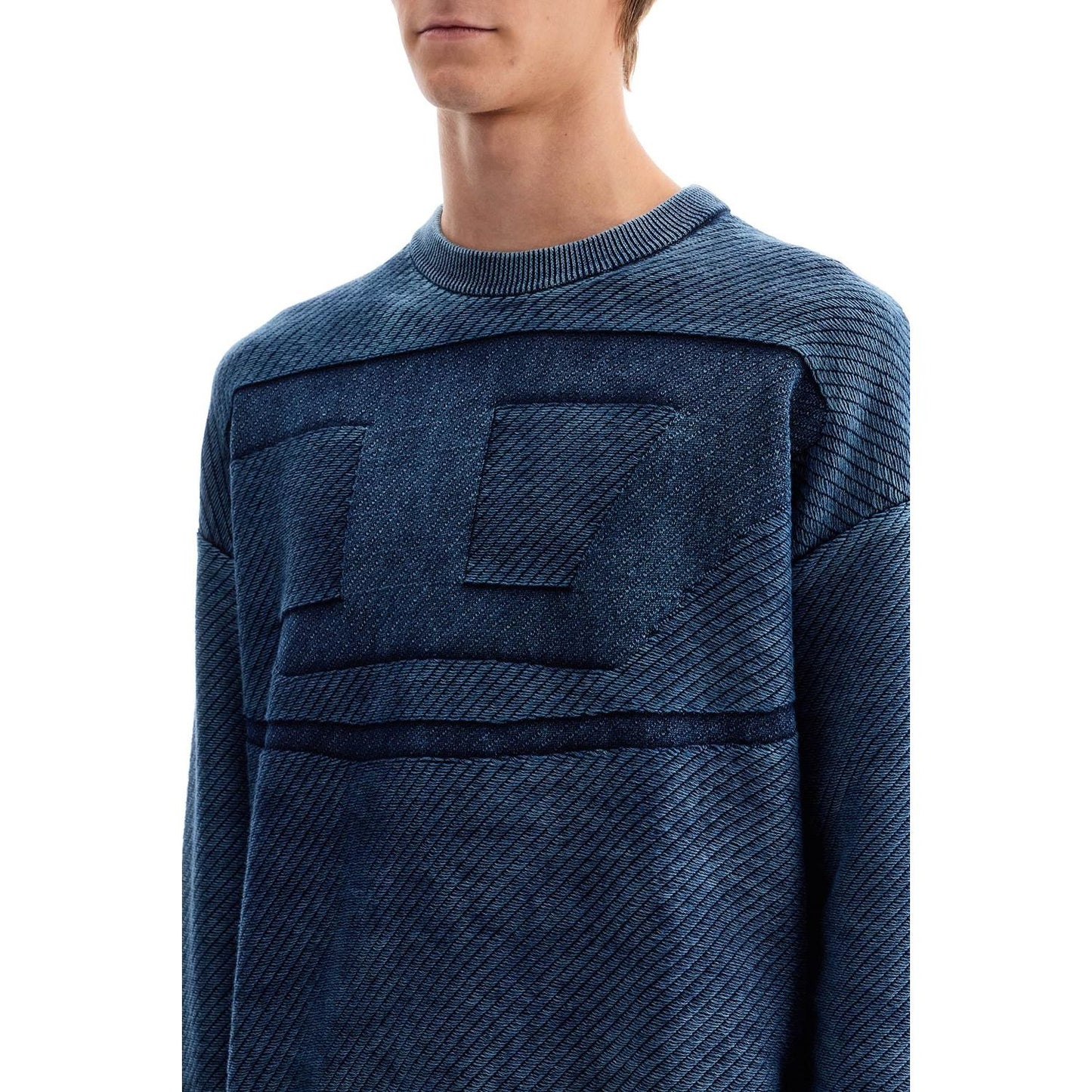 Diesel k-klevery pullover with oval Knitwear Diesel Dark Slate Gray
