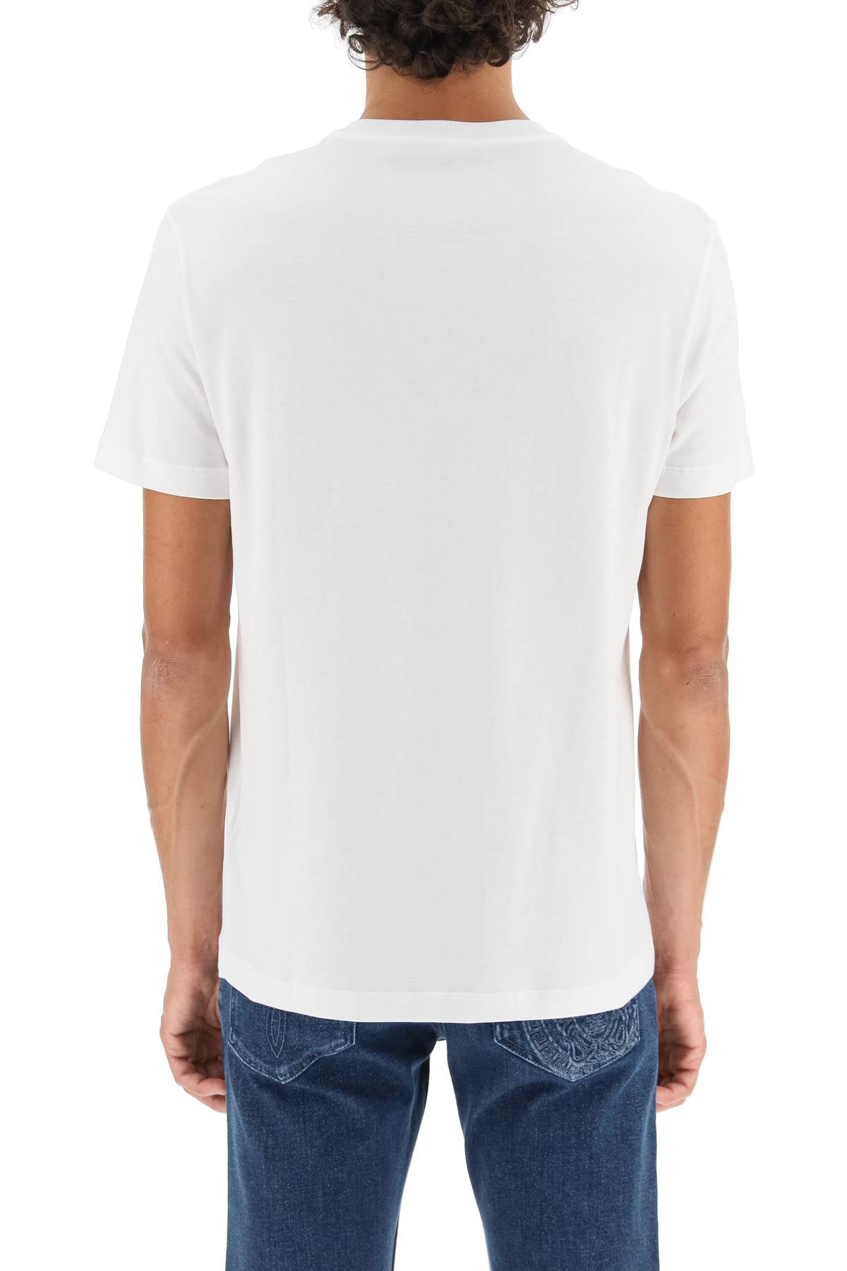 Versace medusa embroidered t-shirt Topwear Versace Light Gray