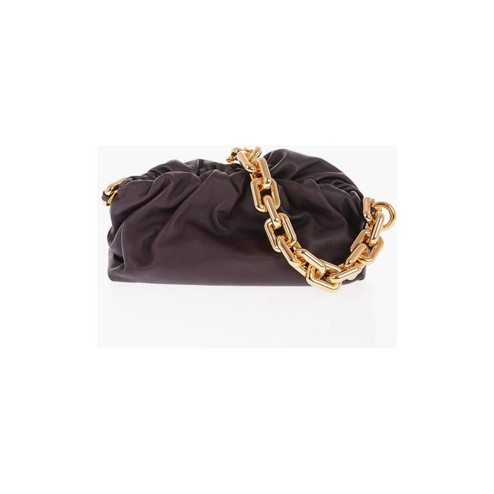 Bottega Veneta Bottega Veneta Leather THE CHAIN POUCH Bag with Magnetic Closure BOP563990GD 1728,74866327712,Bags,Bottega Veneta,Burgundy,Clutch Bags - Women - Bags,New with tags,Women,Women - Bags