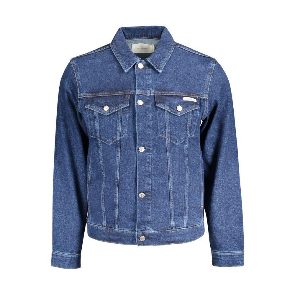 Calvin Klein Blue Cotton Men Jacket CA-33788-XXL