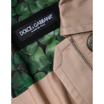 Dolce & Gabbana Beige Cotton Long Sleeve Collared Coat Jacket Dolce & Gabbana Dark Slate Gray