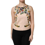Dolce & Gabbana Dolce & Gabbana Beige Floral Embroidery Sleeveless Tank Top TSH90439-38 1728,67345645728,Beige,Dolce & Gabbana,IT38 | XS,IT44 | L,IT46|XL,Material: 91% Cotton 9% Nylon,New with tags,Tops & T-Shirts - Women - Clothing,Women