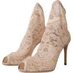 Dolce & Gabbana Dolce & Gabbana Beige Stretch Taormina Lace Boots Shoes LA10755-40 1728,67345645728,Beige,Boots - Women - Shoes,Dolce & Gabbana,EU40/US9.5,Material: 47% Nylon 33% Viscose 19% Elastane 1% Silk,New with tags,Women