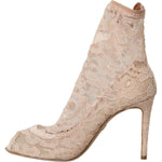 Dolce & Gabbana Dolce & Gabbana Beige Stretch Taormina Lace Boots Shoes LA10755-40 1728,67345645728,Beige,Boots - Women - Shoes,Dolce & Gabbana,EU40/US9.5,Material: 47% Nylon 33% Viscose 19% Elastane 1% Silk,New with tags,Women