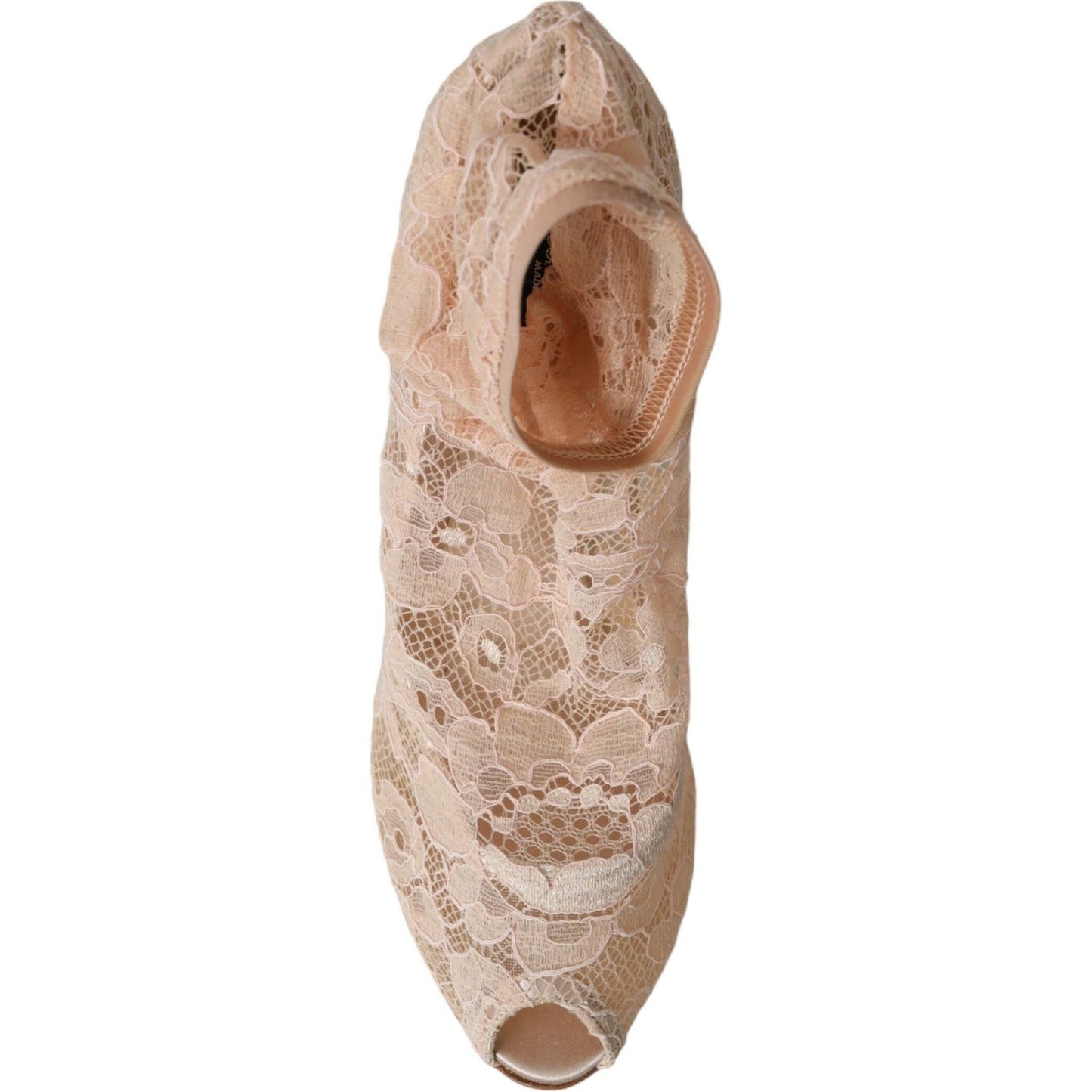 Dolce & Gabbana Dolce & Gabbana Beige Stretch Taormina Lace Boots Shoes LA10755-40 1728,67345645728,Beige,Boots - Women - Shoes,Dolce & Gabbana,EU40/US9.5,Material: 47% Nylon 33% Viscose 19% Elastane 1% Silk,New with tags,Women