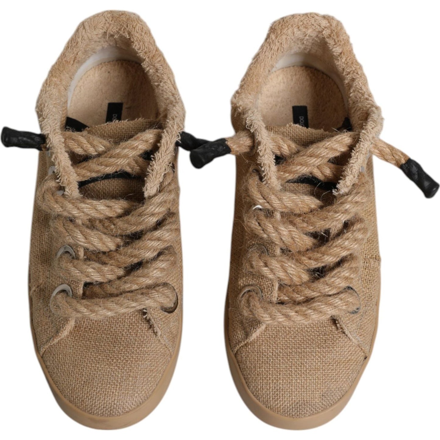 Dolce & Gabbana Dolce & Gabbana Brown Jute Fabric Low Top Men Sneakers Shoes MV6383-42 1728,67345645728,Brown,Dolce & Gabbana,EU42/US9,Material: 100% Jute,Men,Preowned / Defect,Sneakers - Men - Shoes