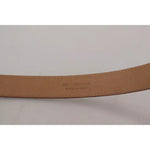 Dolce & Gabbana Brown Leather Gold Engraved Metal Buckle Belt Dolce & Gabbana Dark Gray