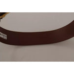 Dolce & Gabbana Brown Wide Waist Leather Gold Oval Metal Buckle Belt Dolce & Gabbana Rosy Brown