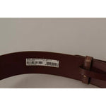 Dolce & Gabbana Brown Wide Waist Leather Gold Oval Metal Buckle Belt Dolce & Gabbana Rosy Brown