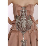 Dolce & Gabbana Dolce & Gabbana Crystal Pink Silk Chandelier Ball Gown Dress DR1667 100% Silk,1728,67345645728,Dolce & Gabbana,Dresses - Women - Clothing,IT42|M,Pink,Preowned / Defect,Women