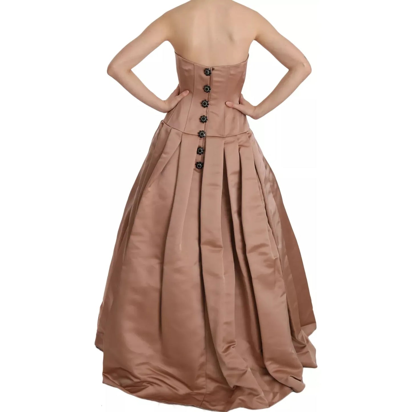 Dolce & Gabbana Dolce & Gabbana Crystal Pink Silk Chandelier Ball Gown Dress DR1667 100% Silk,1728,67345645728,Dolce & Gabbana,Dresses - Women - Clothing,IT42|M,Pink,Preowned / Defect,Women