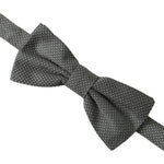 Dolce & Gabbana Gray Silk Patterned Adjustable Neck Men Bow Tie Dolce & Gabbana Dark Slate Gray