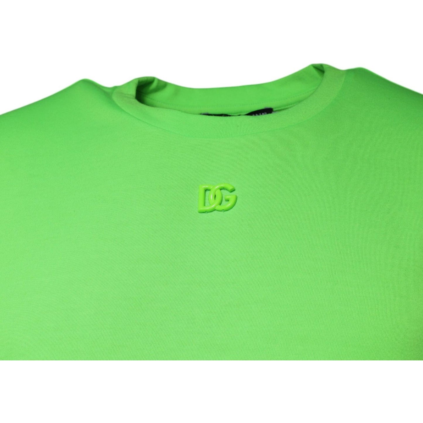 Dolce & Gabbana Dolce & Gabbana Green Logo Round Neck Short Sleeves T-shirt TSH86922-48 1728,67345645728,Dolce & Gabbana,Green,IT48 | M,Material: 100% Polyester,Men,New with tags,T-Shirts - Men - Clothing
