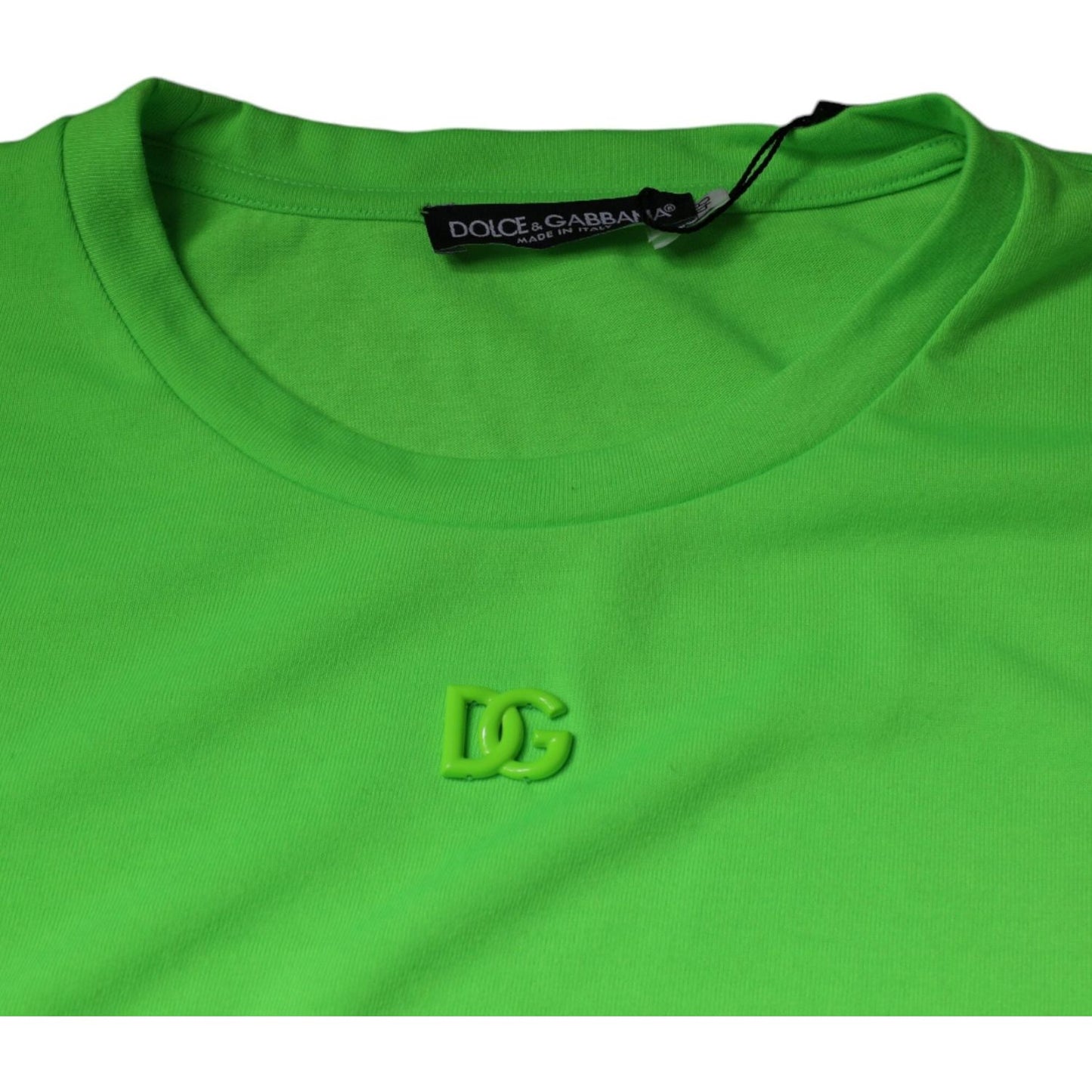 Dolce & Gabbana Dolce & Gabbana Green Logo Round Neck Short Sleeves T-shirt TSH86922-48 1728,67345645728,Dolce & Gabbana,Green,IT48 | M,Material: 100% Polyester,Men,New with tags,T-Shirts - Men - Clothing