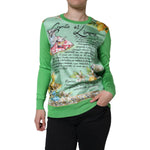 Dolce & Gabbana Dolce & Gabbana Green Silk Granita Al Limone Long Sleeves Sweater TSH86569-40 1728,67345645728,Dolce & Gabbana,Green,IT40|S,Material: 100% Silk,Preowned / Defect,Sweaters - Women - Clothing,Women
