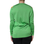 Dolce & Gabbana Dolce & Gabbana Green Silk Granita Al Limone Long Sleeves Sweater TSH86569-40 1728,67345645728,Dolce & Gabbana,Green,IT40|S,Material: 100% Silk,Preowned / Defect,Sweaters - Women - Clothing,Women
